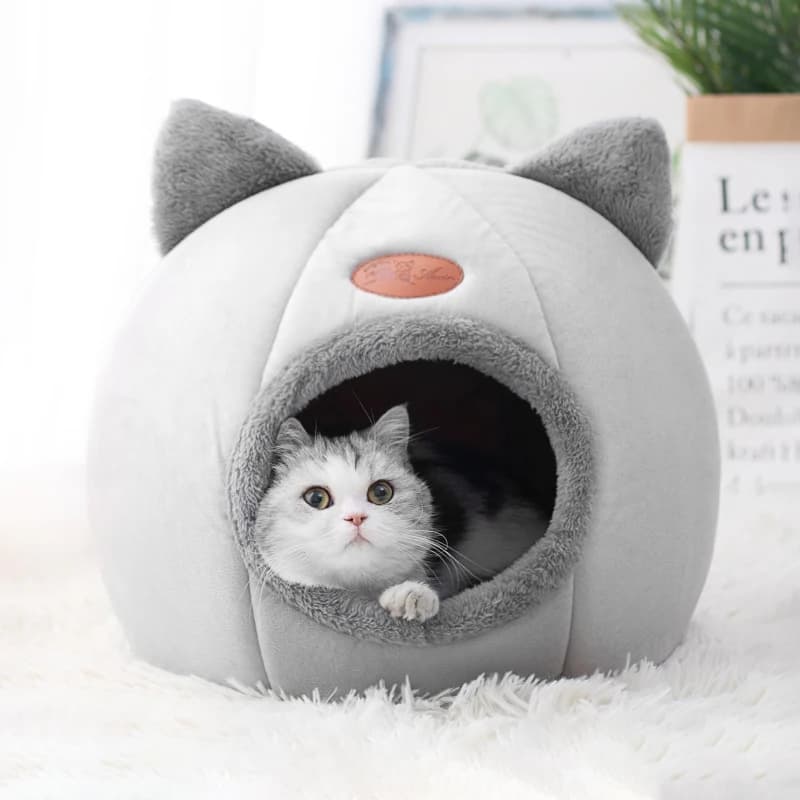 Casita Cueva para Gatos con Cojín Extraíble