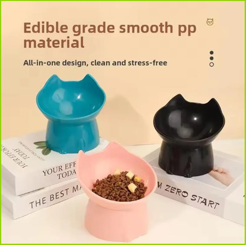Cuenco con Diseño de Orejas para Gatos — Elevado y Antiderrame